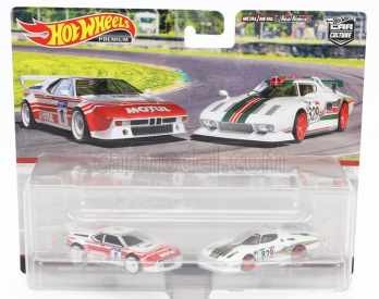 Mattel hot wheels BMW Set 2x Pm1 Procar N 8 Racing + Lancia Stratos N 829 Rally 1977 1:64 Bílá Červená Zelená