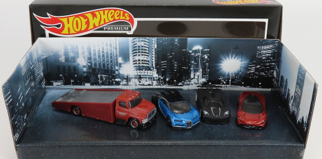Mattel hot wheels Bugatti Set 4x Truck Car Transporter - Chiron - Koenigsegg Agera R - Mclaren Speedtail 1:64 Různé