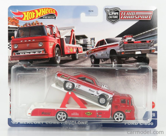 Mattel hot wheels Ford usa C-800 Truck Car Transporter 1:64, červená