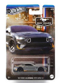 Mattel hot wheels Ford usa Mustang Ata Spec 5 Coupe 2018 1:64 Šedá Se Žlutou
