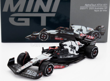 Mini-gt Alpha tauri F1  At04 Team Alpha Tauri N 21 Australian Gp 2023 Nyck De Vries 1:64 Modrá Bílá