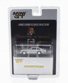 Mini-gt Aston martin Db5 1964 - 007 James Bond - Goldfinger - Missione Goldfinger With Weapons - Included Poster 007 English Language 1:64 Silver