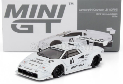 Mini-gt Lamborghini Countach N 41 Jdm Style Lb Works Auto Salon Tokyo Lhd 2024 1:64 Bílá