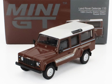 Mini-gt Land rover Defender 110 Country Sw Station Wagon Rhd 1985 1:64 Hnědá Bílá