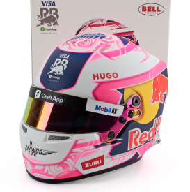 Mini helmet Bell helmet Casco Helmet F1 Liam Lawson Team Visa Cash App Racing Bulls N 30 Season 2025 1:2 Růžová Bílá Modrá