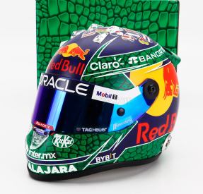 Mini helmet Bell helmet Casco Helmet F1 Sergio Perez Team Red Bull Racing Honda N 11 Miami Gp 2024 1:2 Zelená Modrá Červená
