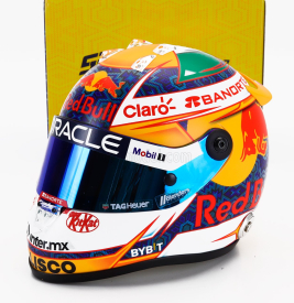 Mini helmet Bell helmet Casco Helmet F1 Sergio Perez Team Red Bull Racing Honda N 11 Season 2024 1:2 Žlutá Modrá