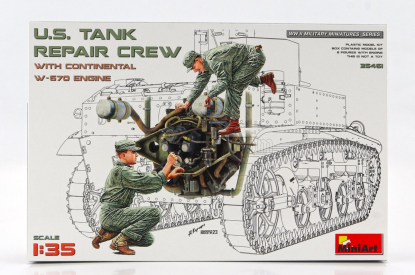 Miniart Figures Tank Repair Crew With Engine 1945 1:35 /