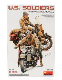 Miniart Figures Usa Soldiers With Wla Motorcycles 1945 1:35 /