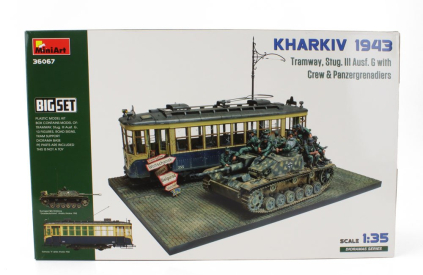 Miniart Tank Diorama Military Tramway Stug. Iii Ausf. G With Crew And Panzergrenadiers 1943 1:35 /