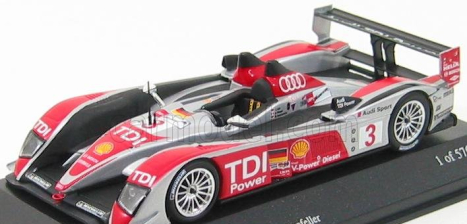 Minichamps Audi R10 Tdi N 3 4th Le Mans 2008 1:43, stříbrnočervená