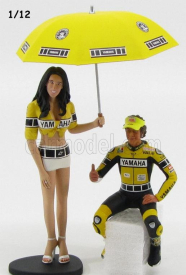 Minichamps Figures Pilota Valentino Rossi E Ombrellina Gp Laguna Seca 2005 1:12 Žlutá Černá