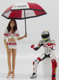 Minichamps Figures Pilota Valentino Rossi E Ombrellina Gp Valencia 2005 1:12 Bílá Červená