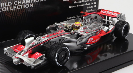 Minichamps Mclaren F1  Mp4/23 Team Vodafone Mclaren Mercedes N 22 World Champion Season 2008 Lewis Hamilton 1:43 Silver Red