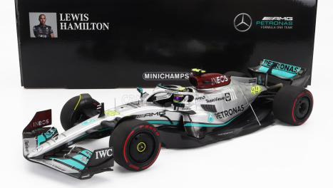 Minichamps Mercedes gp F1 W13e Team Mercedes-amg Petronas F1 N 44 2nd Brazilian Gp 2022 Lewis Hamilton 1:18 Stříbrná Zelená