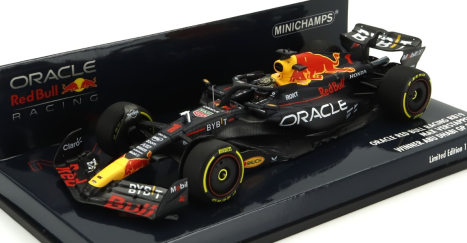 Minichamps Red bull F1  Rb19 Team Oracle Red Bull Racing N 1 World Champion Winner Abu Dhabi Gp 2023 Max Verstappen 1:43 Matt Blue