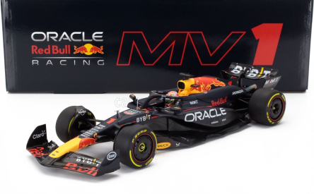 Minichamps Red bull F1  Rb20 Team Oracle Red Bull Racing N 1 World Champion Winner Spanish Gp 2024 Max Verstappen 1:18 Modrá Žlutá Červená
