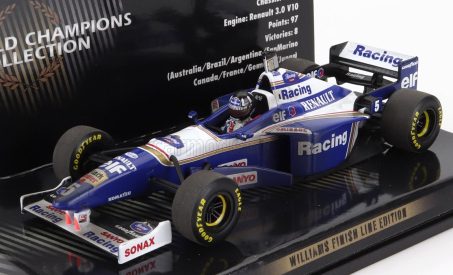 Minichamps Williams F1  Fw18 Renault N 5 World Champion Dirty Version Season 1996 Damon Hill 1:43 Modrá Bílá
