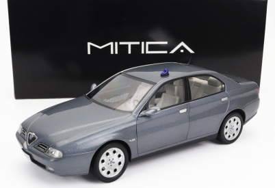 Mitica-diecast Alfa romeo 166 2.4 Jtd (with  Decals Comando Esercito Italiano E Civile) 1998 – (lampeggiante Applicabile Con Biadesivo - Flashing Light With Double-sided Tape) 1:18 Nettuno Grey Met