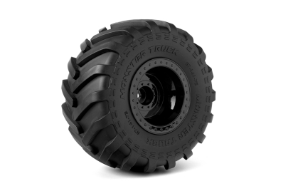 MONSTER TRUCK 141/75mm nalepené gumy, černé disky s 12mm šestihranem, 2 ks.
