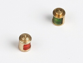 Mosazné poziční lampy červené/zelené - 5x7mm - 2 ks.