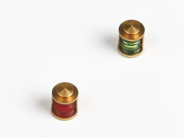 Mosazné poziční lampy červené/zelené - 7x9mm - 2 ks.