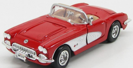 Motor-max Chevrolet Corvette Cabriolet 1959 1:24 Červená Bílá