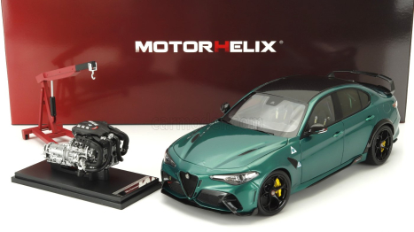 Motorhelix Alfa romeo Giulia Gtam With Engine And Accessories 2021 1:18 M O N T R E A L Green Met