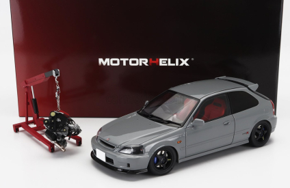 Motorhelix Honda Civic Type-r (ek9) 1997 With Yokohama Tires And Engine 1:18 Nardo Grey