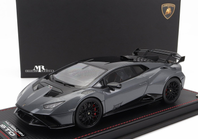 Mr-models Lamborghini Huracan Sto Lp640-2 2021 - Con Vetrina - With Showcase 1:18 Grigio Telesto - Šedá