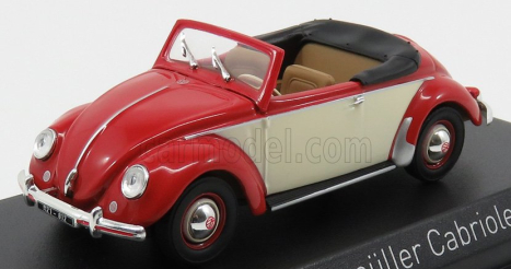 Norev Volkswagen Hebmuller Cabriolet Open 1949 1:43 Červený Krém