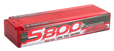 NOSRAM 5800 - TC Stock Spec - 110C/55C - 7.4V LiPo - 1/10 Competition Car Line Hardcase