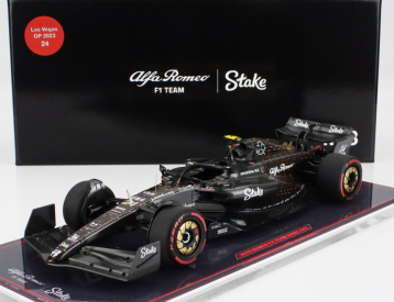 Nzg Alfa romeo F1  C43 Team Stake N 24 Las Vegas Usa Gp 2023 Guanyu Zhou - Con Vetrina - With Showcase 1:18 Černá Hnědá