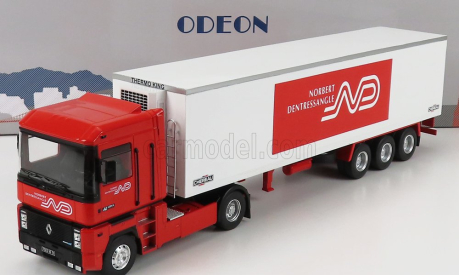 Odeon Renault Magnum Ae420ti Semi-frigo Dentressangle Transports 1992 1:43 Červená Bílá
