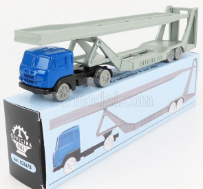 Officina-942 Fiat 682 T2 Truck Bisarca Car Transporter 1955 1:76 Modrá Stříbrná