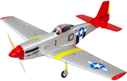 RC letadlo P-51D Mustang 20cc 1.7m ARF, červená