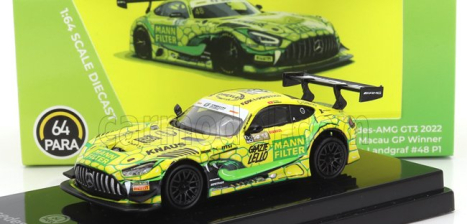 Paragon-models Mercedes benz Gt3 Amg Evo Team Landgraf Racing N 48 Winner Fia Gt Macau 2023 Raffaele Marciello 1:64 Žlutá Zelená
