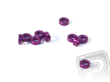 Podložka Alu 3x6x2mm (fialové/10ks)