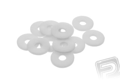 Podložky k motoru - průměr 10mm tloušťka 1mm bílá (12ks)