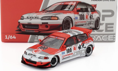 Pop-race-limited Honda Civic Eg67 V1.5 Pandem Idemitsu Motion Infinite N 100 Racing 1993 1:64 Bílá Červená