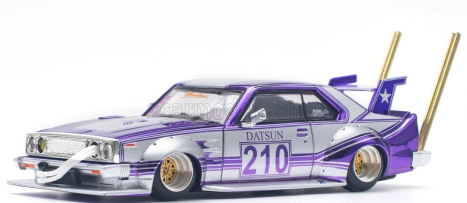 Pop-race-limited Nissan Skyline C210 Kaido Racer N 210 Bosozoku Stile 1977 1:64 Stříbrná Purpurová
