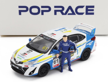 Pop-race-limited Toyota Vios Gr Team Toyota Racing N 61 Season 4 Malaysia 2023 With Figures Tengku Djan 1:64 Bílý Bluw
