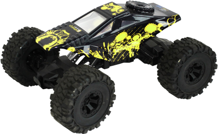 RC auto Crawler 4WD RTR, žlutočerná + náhradní baterie