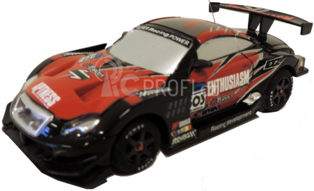 RC Car závodní model s kužely 1:43, černočervený