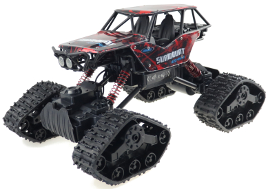 RC crawler CLIMBER s pásy i pneu, červená
