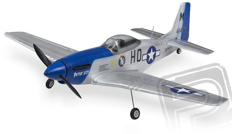 RC letadlo P-51 Mustang (Baby WB)  - mód 1 stříbrný