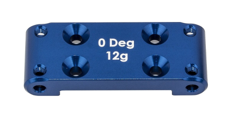 RC10B6.4 hliníkový modrý Bulkhead, 0°, 1 ks.