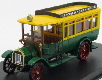 Rio-models Fiat 18bl Autobus Bracigiano - Camarelle 1916 1:43 Zelená Žlutá