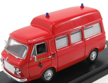 Rio-models Fiat 238 Minibus Tetto Alto 1965 Ambulanza Vigili Del Fuoco Pista Fiorano 1970 1:43 Red