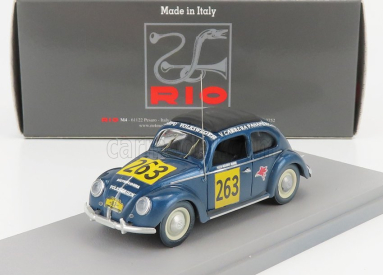 Rio-models Volkswagen Beetle Kafer Maggiolino Closed Roof N 263 Rally Panamericana 1954 M.hinke 1:43 Blue